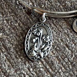 Alex and Ani “Godmother” Silver Charm Bangle Bracelet, used